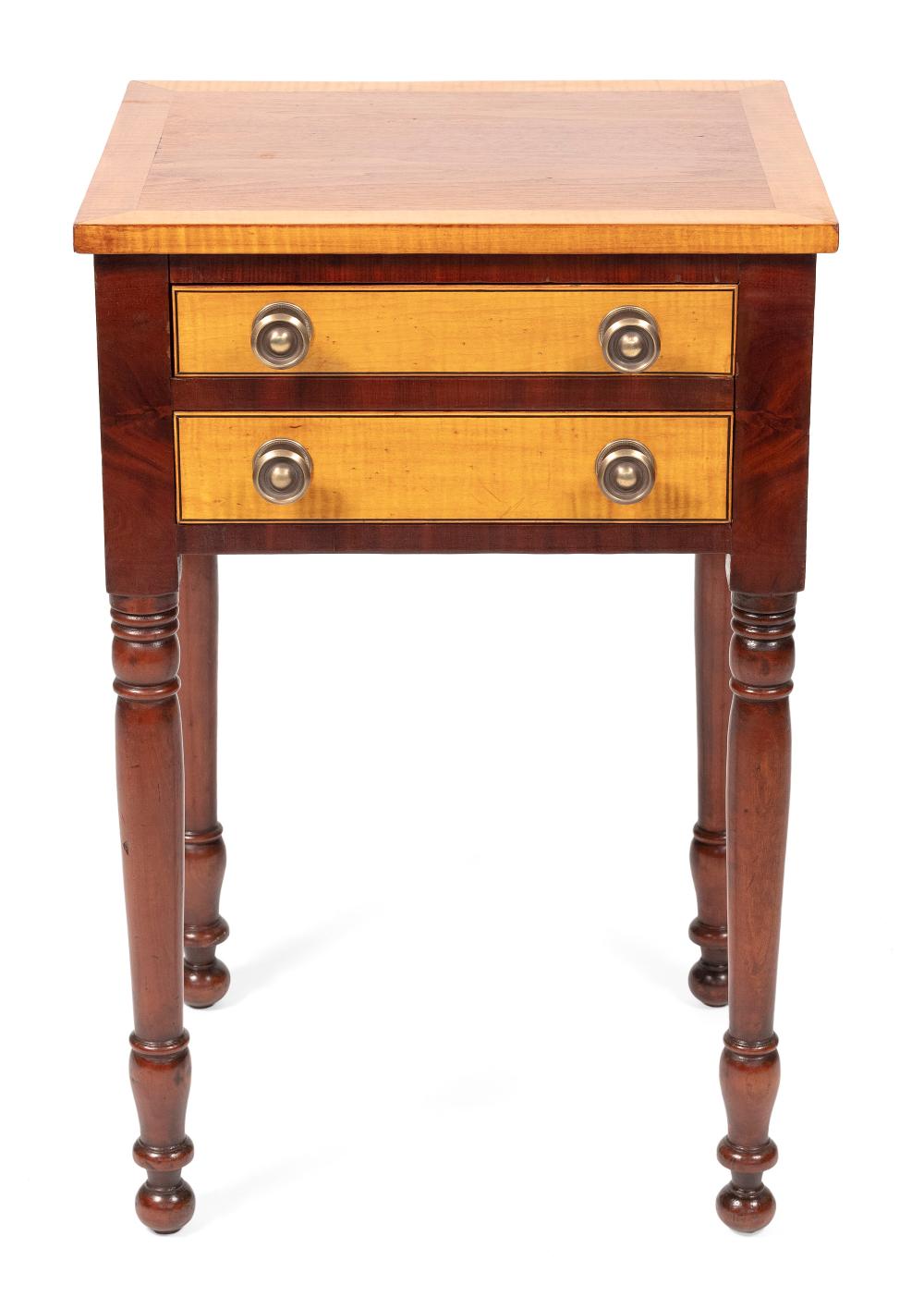 Appraisal: SHERATON TWO-DRAWER STAND TH CENTURY HEIGHT WIDTH DEPTH SHERATON TWO-DRAWER