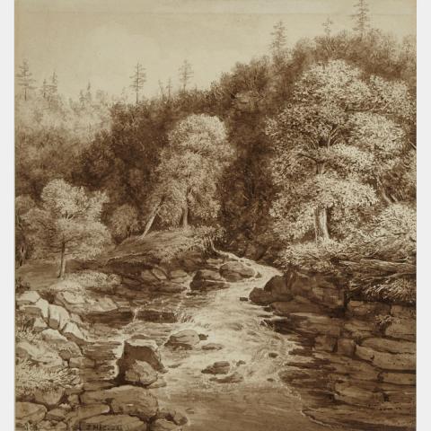 Appraisal: JOHN HERBERT CADDY CHEDOKE HAMILTON ONTARIO sepia wash signed height