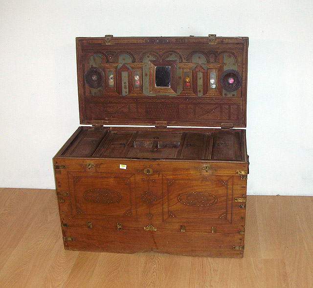 Appraisal: A th century teak cosmetics chest possibly Iraqi