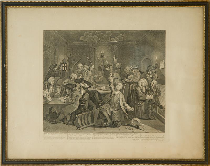 Appraisal: AFTER WILLIAM HOGARTH - A RAKE'S PROGRESS PLATES II IV