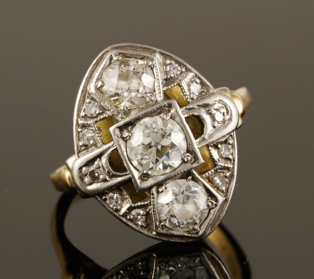 Appraisal: - K Platinum and Diamond Ring k yellow gold platinum