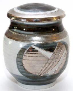 Appraisal: S STEVENSON GLAZED POTTERY JAR S STEVENSON GLAZED POTTERY JAR