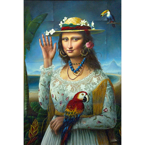 Appraisal: Ferjo Fernando Oliveira Brazilian b Madonna with Scarlet Macaw oil