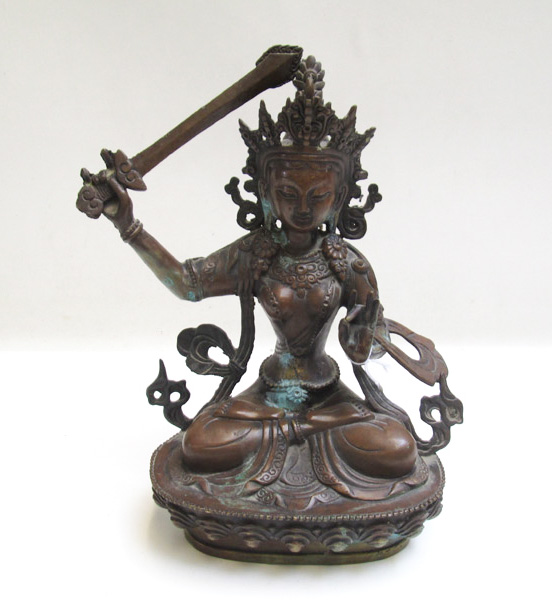 Appraisal: THAI BRONZE ALLOY DEITY SCULPTURE showing a seated figure in