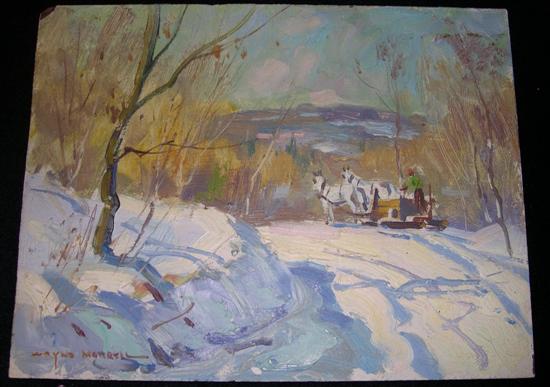 Appraisal: Wayne Beam Morrell American b oil on board winter scene