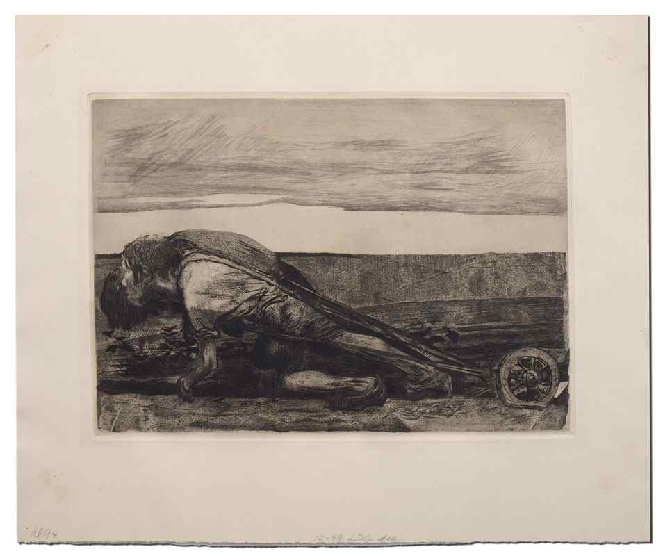 Appraisal: KOLLWITZ Kathe German - Die Pfluger from Bauernkreig plate After