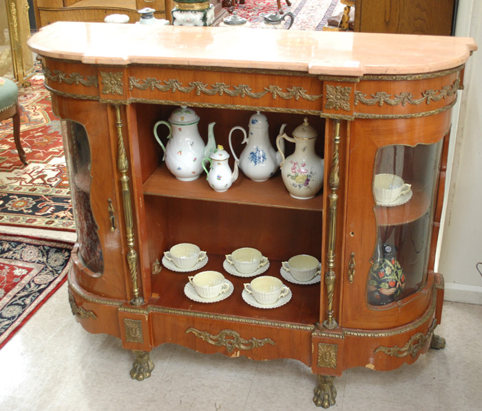 Appraisal: LOUIS XVI STYLE ORMOLU-MOUNTED SIDE CABINET th century having a