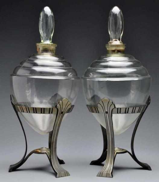 Appraisal: Lot of Art Deco Apothecary Show Globes Pair of Art-Deco