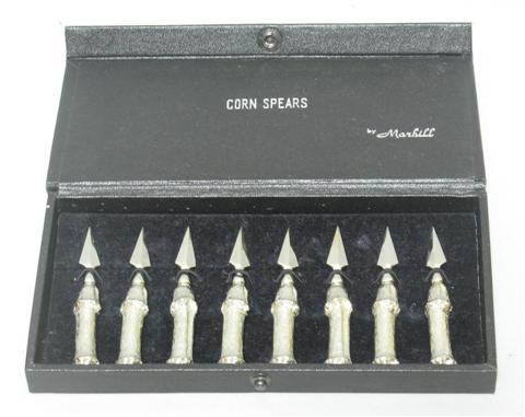 Appraisal: SET OF EIGHT MARHILL CORN SPEARS The pewter spears cast