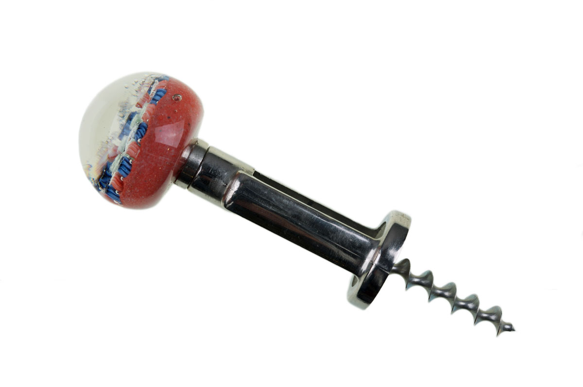 Appraisal: AMERICAN CORKSCREW WITH CONCENTRIC MILLEFIORI HANDLE NINETEENTH CENTURY The clear