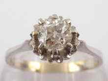 Appraisal: A white metal tests carat gold diamond solitaire ring estimated