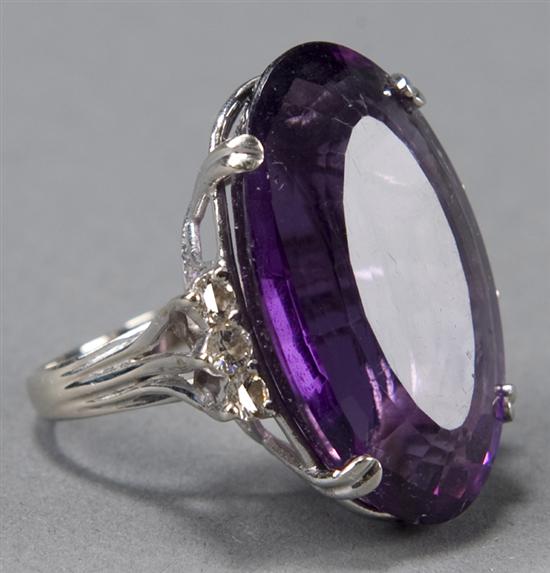 Appraisal: Ladies Kt white gold and amethyst and diamond ring Ring