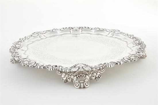 Appraisal: Georgian sterling footed salver by Paul Storr London dated heavy