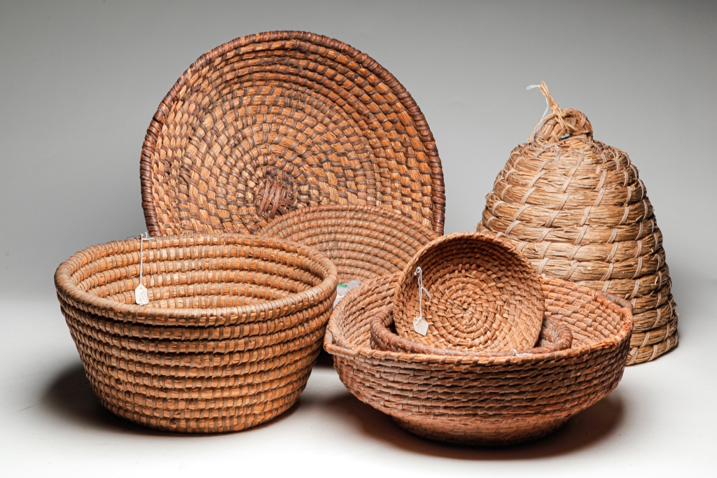 Appraisal: AMERICAN RYE STRAW BEE SKEP AND BASKETS Late th-early th