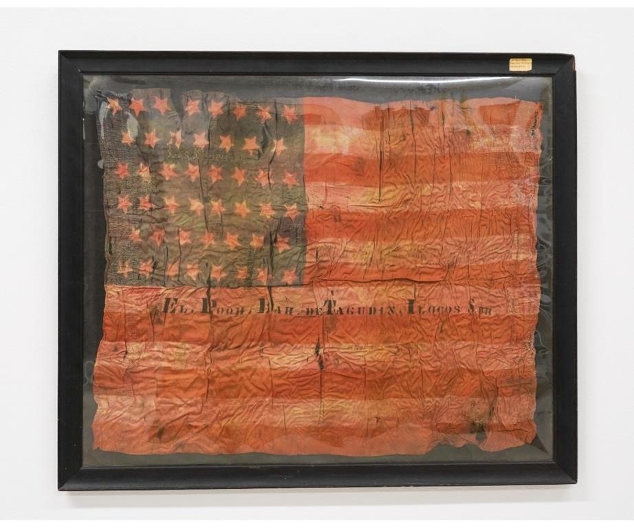 Appraisal: Framed star American Flag Las Phipinas flag from the Phillipine