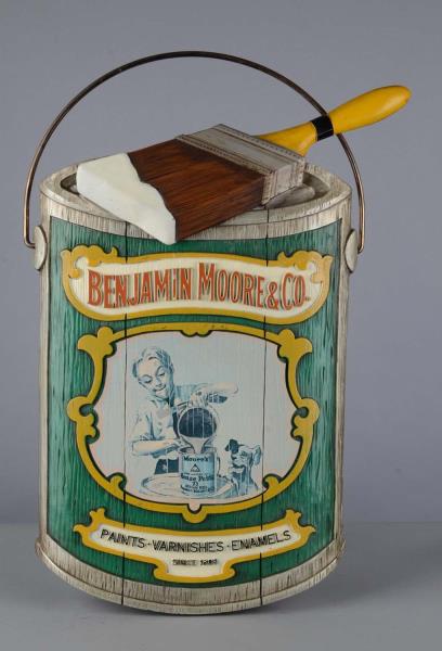 Appraisal: Benjamin Moore and Co Figural Paint Bucket Sign This single