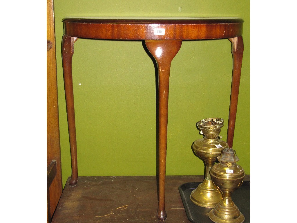 Appraisal: Lot comprising demi-lune hall table and a foldover tea table