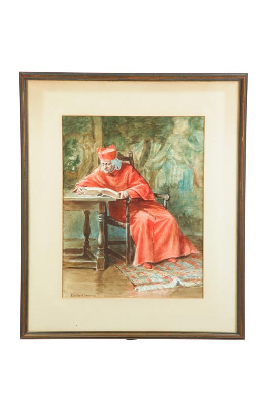 Appraisal: THE CARDINAL BY JOHN WARD DUNSMORE B OHIO - Watercolor