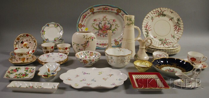 Appraisal: Approximately Forty-six Porcelain Items including seven Foley gilt-rimmed dessert plates