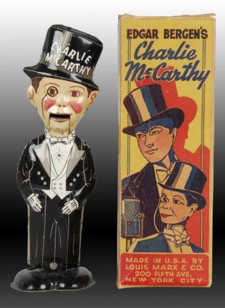 Appraisal: Marx Tin Wind-Up Charlie McCarthy Walking Toy Description Includes original