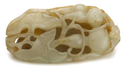 Appraisal: Good Chinese light celadon and skin jade pendant th century