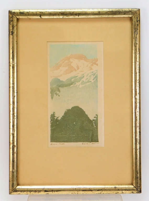 Appraisal: WALDO CHASE BLUE MOUNTAIN WOODBLOCK PRINT Washington - Depicts a