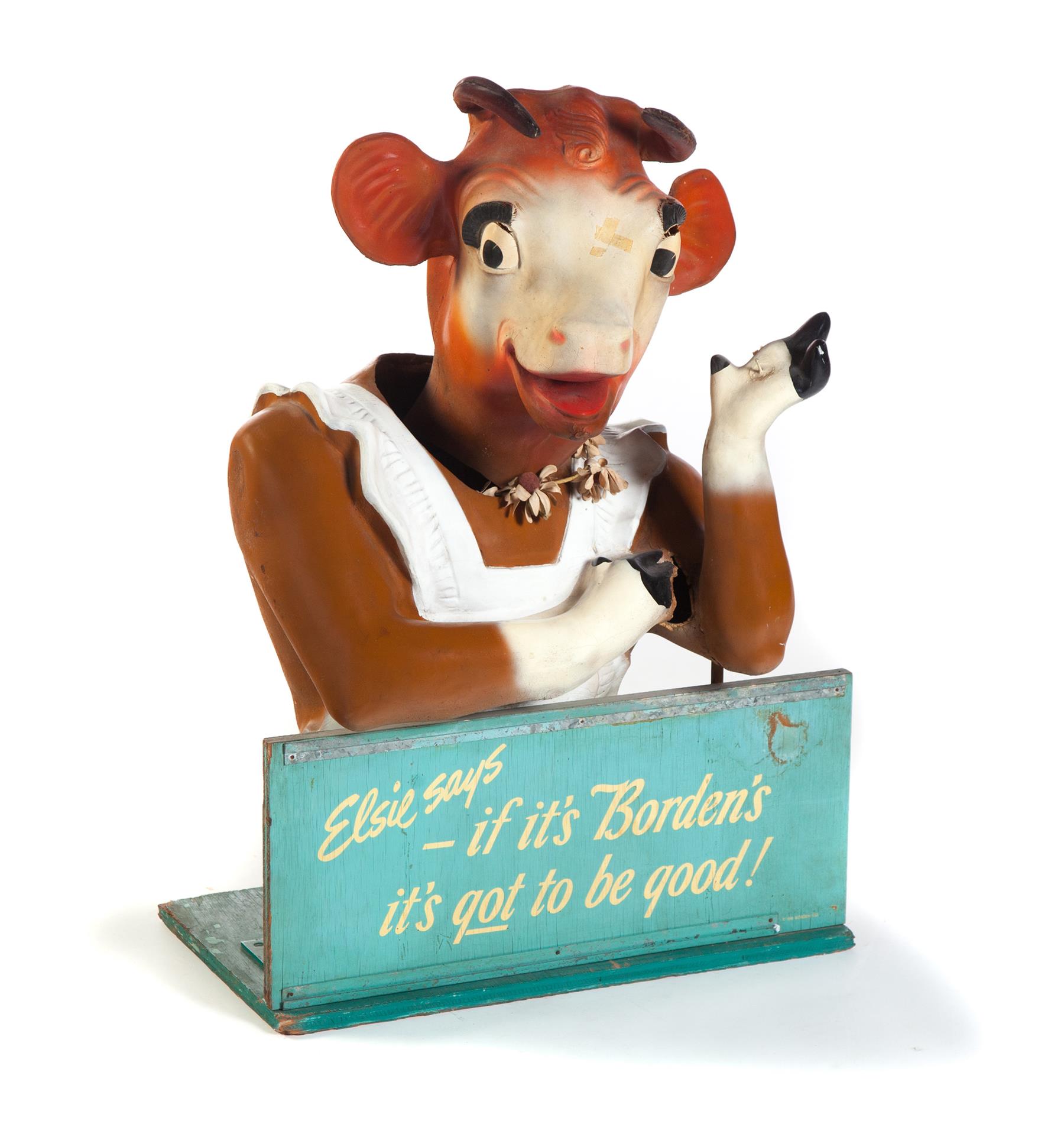 Appraisal: ANIMATRONIC BORDEN'S ELSIE THE COW WITH SIGN American mid th