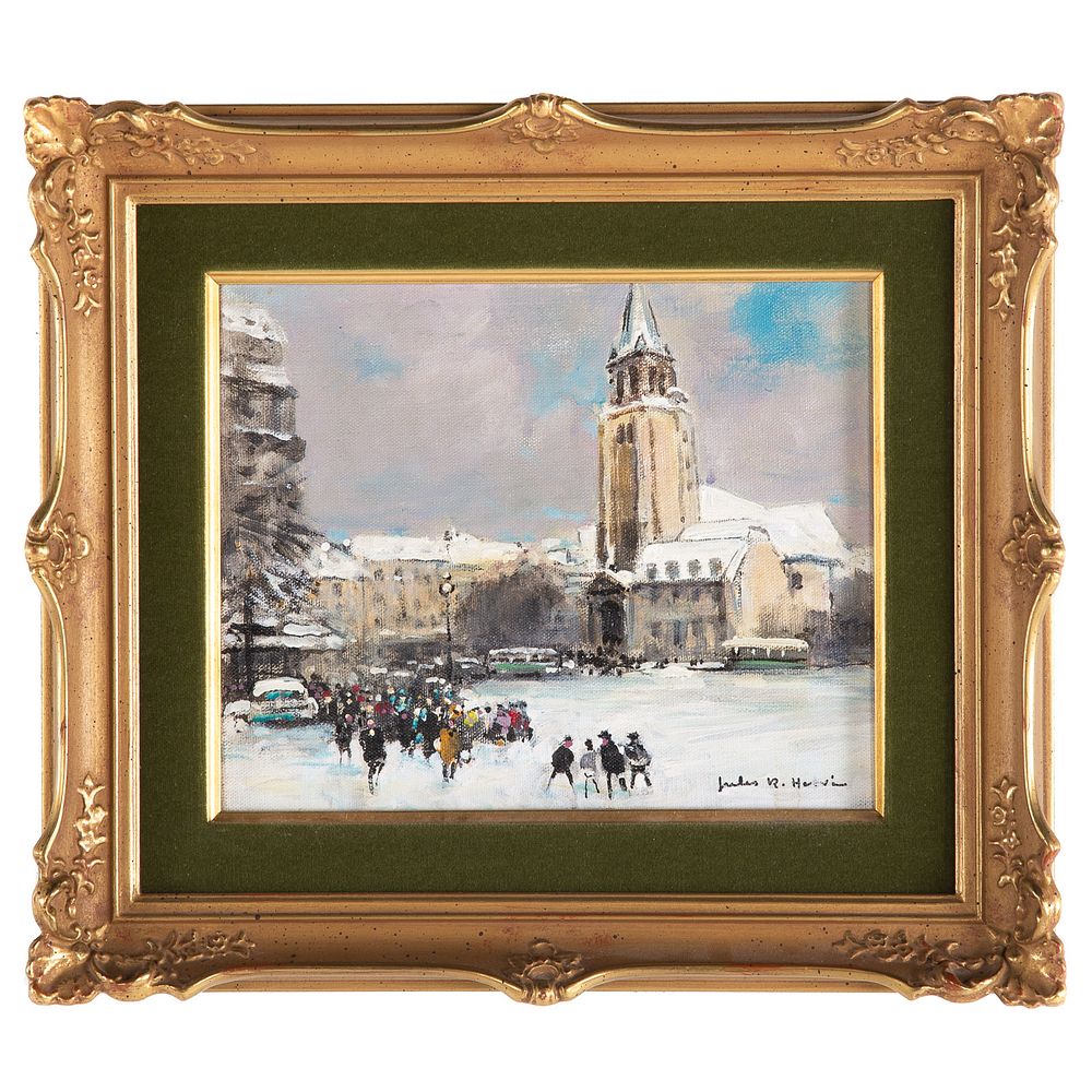 Appraisal: Jules Rene Herve Paris L'Eglise Saint Germain French - Oil