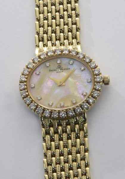 Appraisal: K gold and diamond Baume and Mercier wrist watchwith a