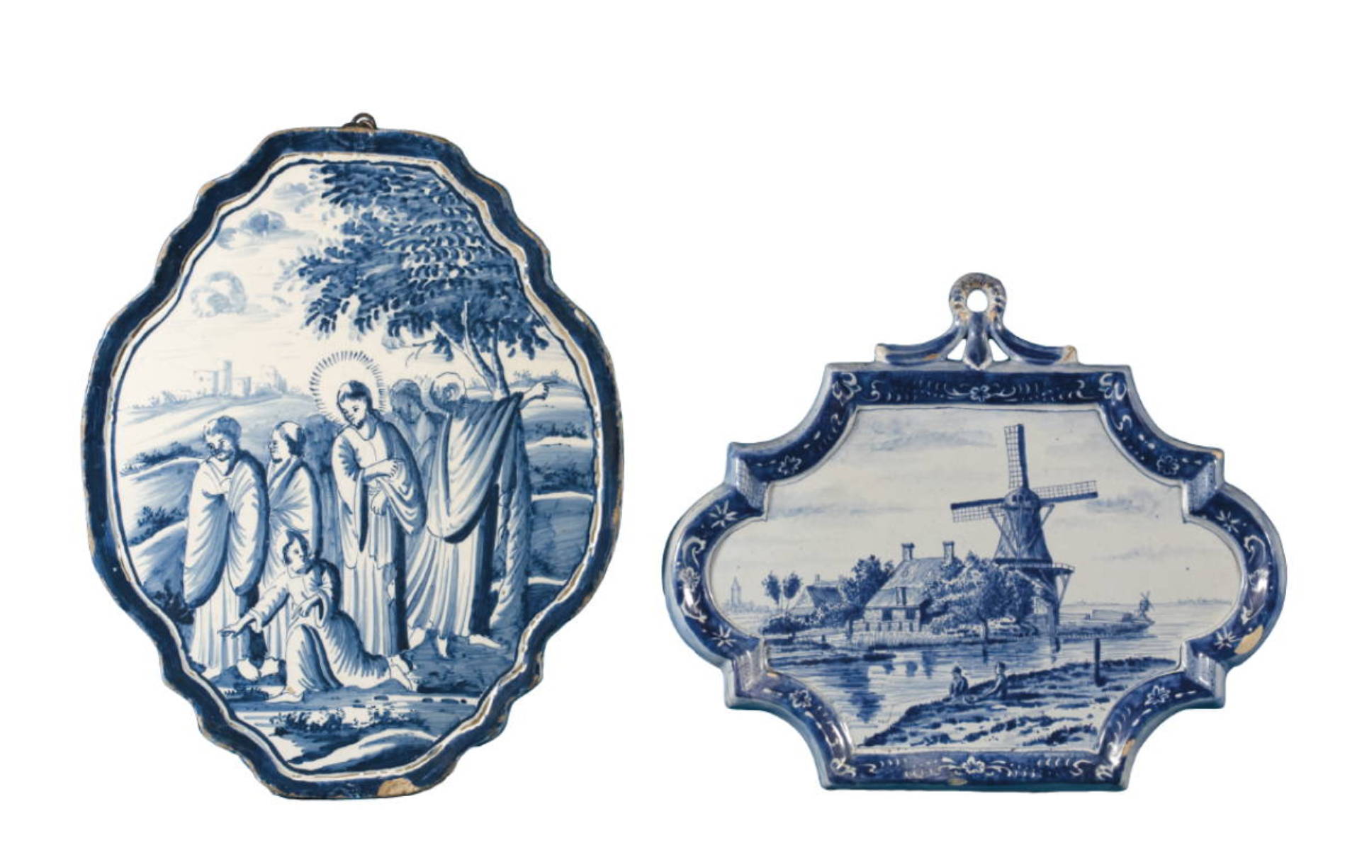 Appraisal: DUTCH DELFT BLUE AND WHITE BIBLICAL PLAQUE EIGHTEENTH CENTURY x