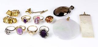 Appraisal: Collection of gem gold and silver jewelry Collection of gem