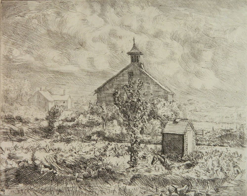 Appraisal: Reginald Marsh etching Reginald Marsh American - - ''Snow's Farm''