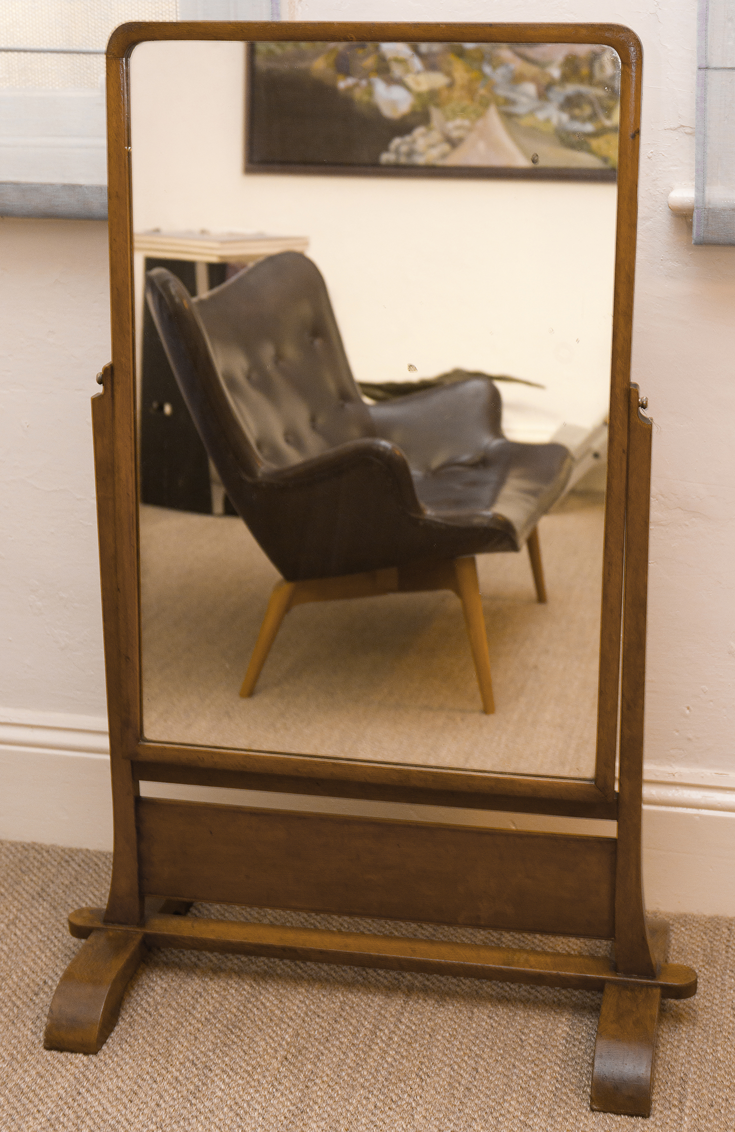 Appraisal: A SMALL ART DECO CHEVAL MIRROR h x w x