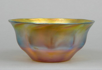 Appraisal: L C Tiffany Favrile Wave Bowl Gold iridescent gold bowl