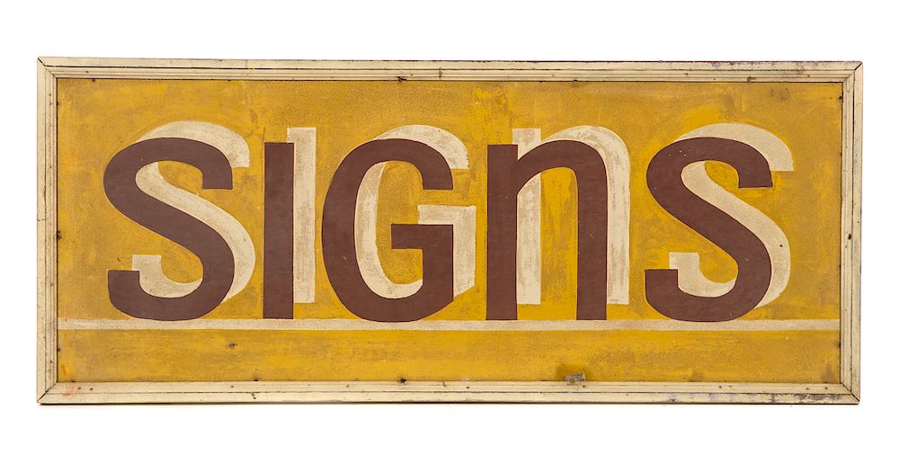 Appraisal: Folk Art Early Painted Signs Advertising Sign Measures tall x