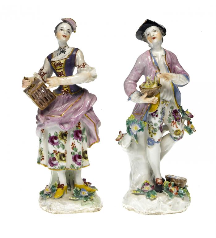 Appraisal: A PAIR OF BOW FIGURES EMBLEMATIC OF LIBERTY AND MATRIMONY