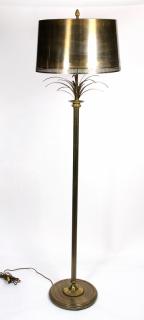 Appraisal: Maison Charles brass floor lamp circa having a cylindrical brass