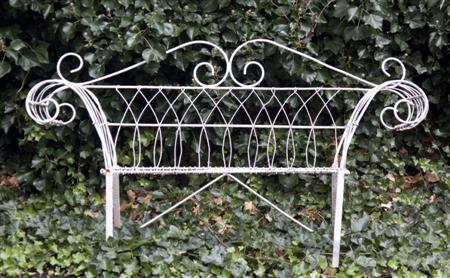 Appraisal: REGENCY WIREWORK PAINTED GARDEN BENCH CIRCA with a shaped trellis