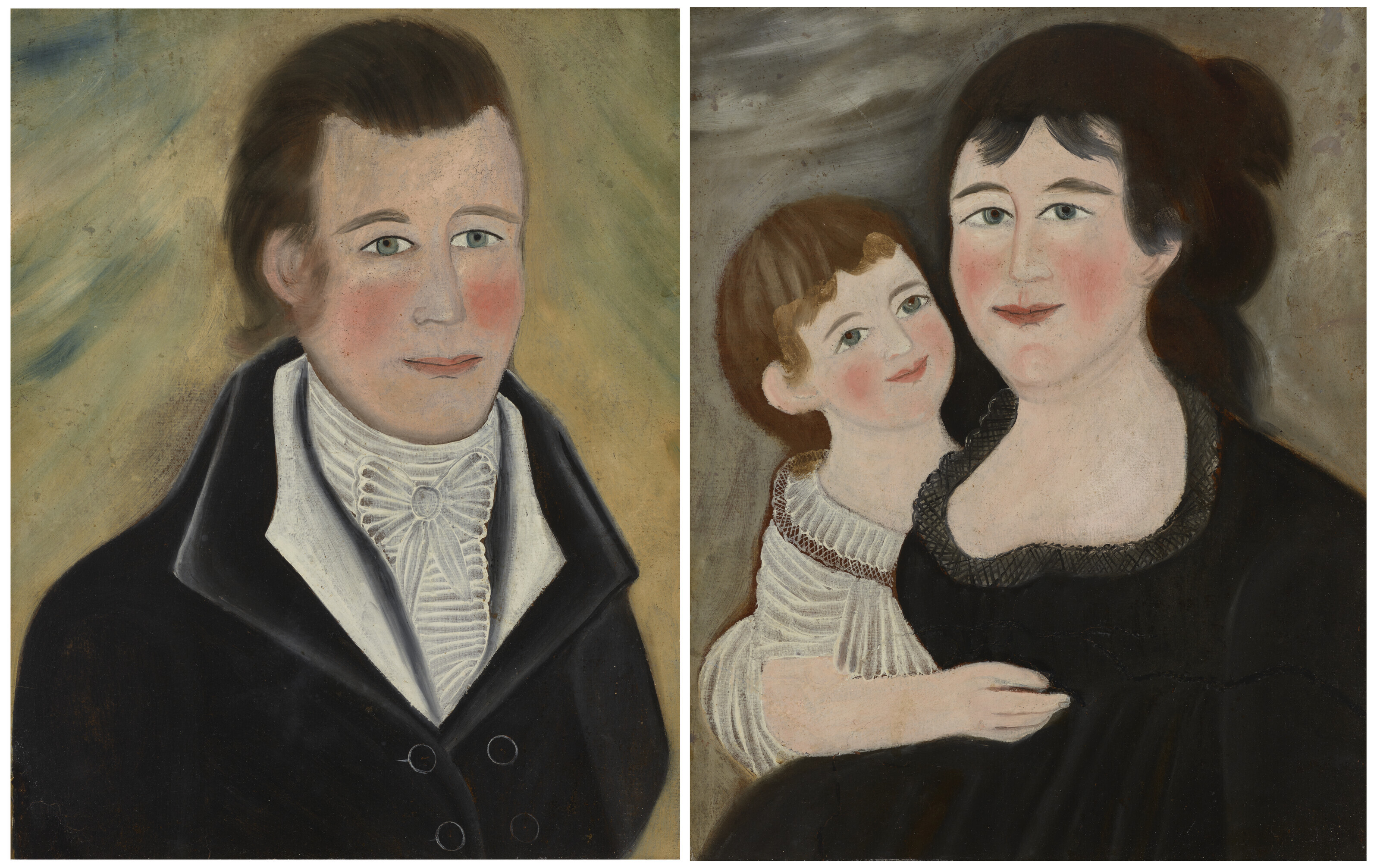 Appraisal: POSSIBLY BY JOSEPH STONE - A PAIR OF PORTRAITS A