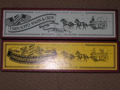 Appraisal: Two Britains Metal Sets Confederate Supply Wagon Union supply Wagon