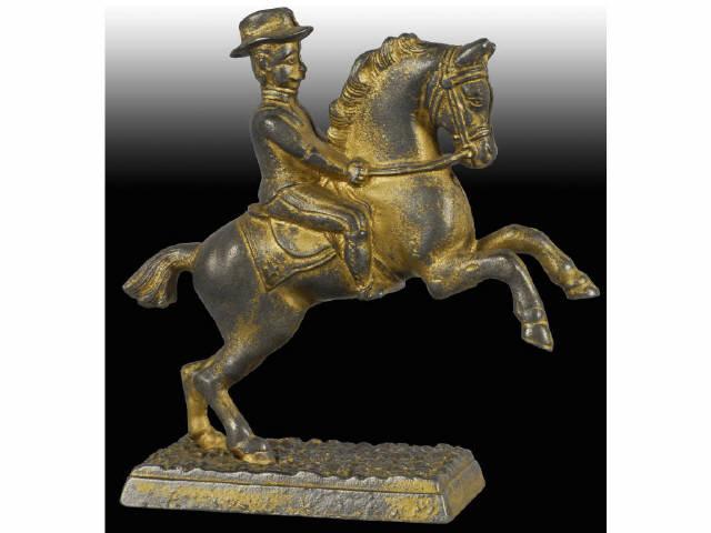 Appraisal: Cast Iron General Sheridan on Horseback Bank Description Made by