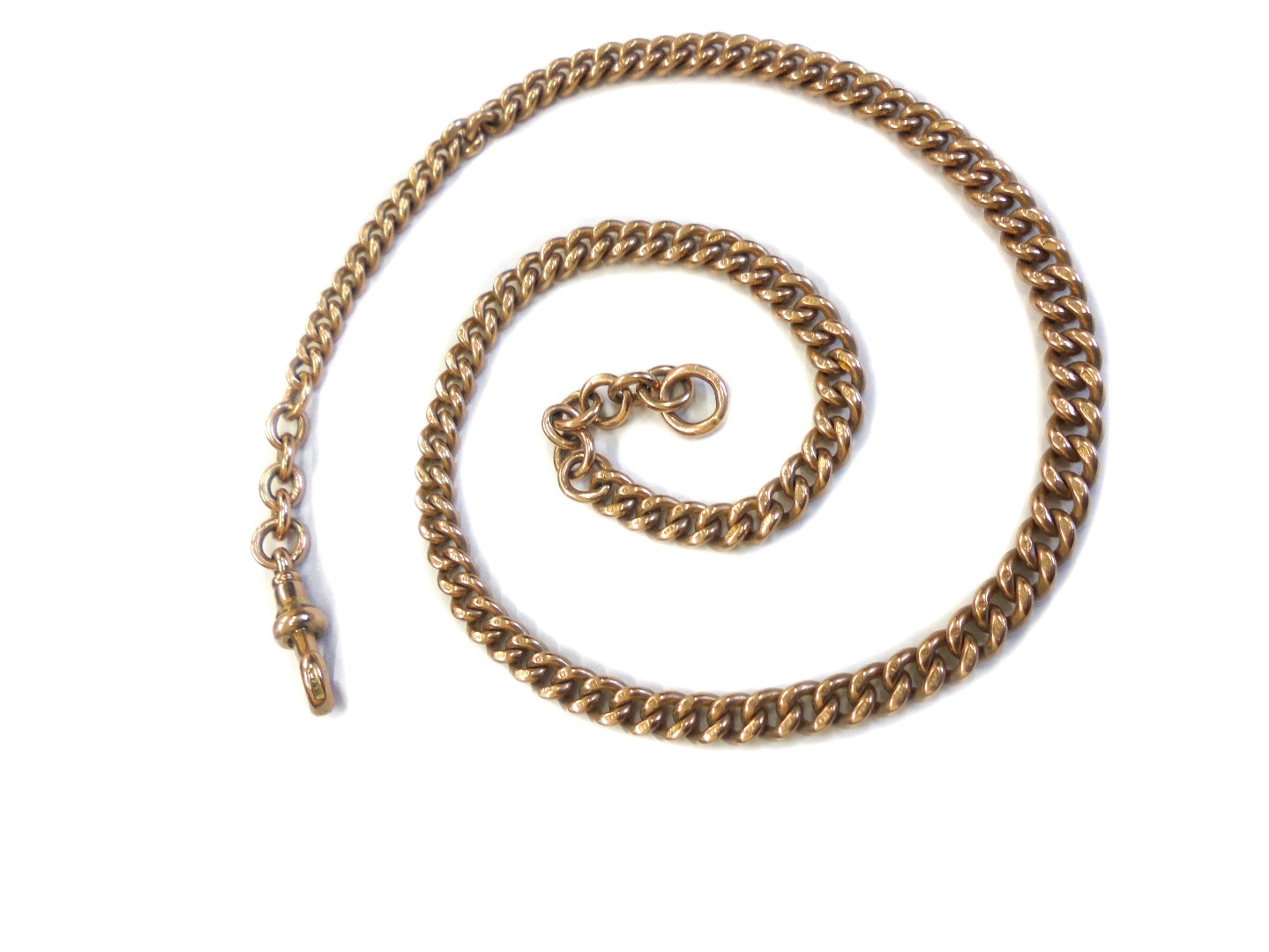 Appraisal: An early th century rose gold curb link watch chain