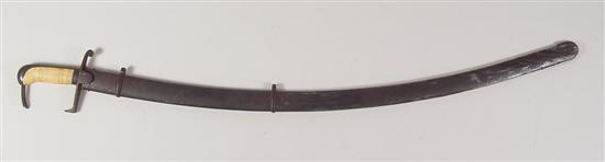 Appraisal: Early th Century Militia Sword With decorated blade Knuckle guard