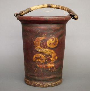 Appraisal: Leather Fire bucket A th century American leather Fire bucket