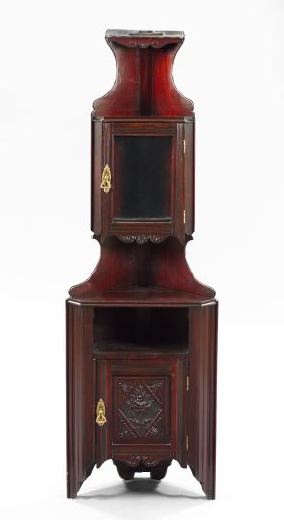 Appraisal: English Carved Mahogany Corner Cabinet late th century in the