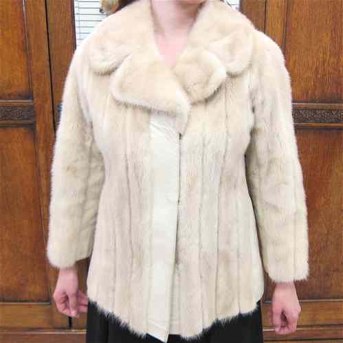 Appraisal: LADY'S MINK AND LEATHER JACKET blond fur with off-white leather