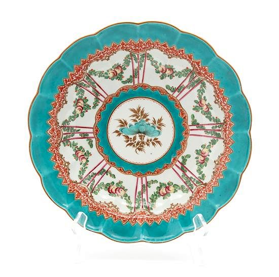 Appraisal: A Dr Wall Worcester Porcelain Deep Dish Diameter inches A