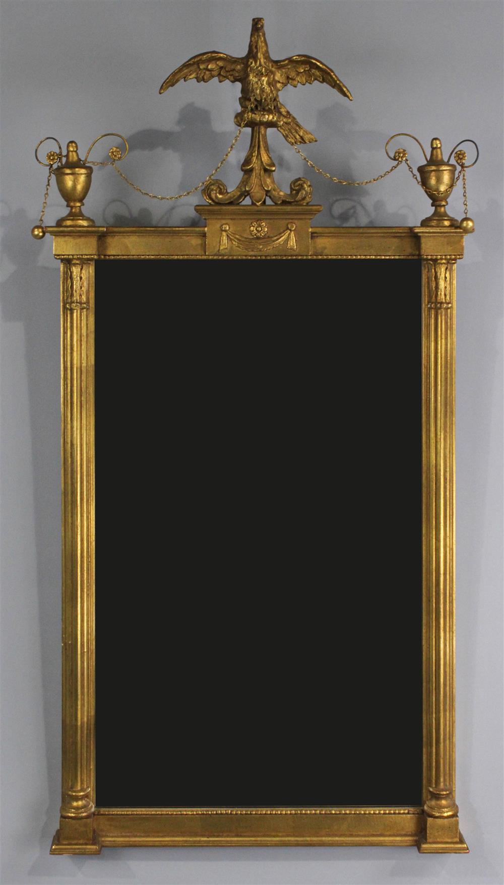 Appraisal: DECORATIVE ARTS INC FEDERAL STYLE GILTWOOD MIRROR WITH EAGLE FINIAL