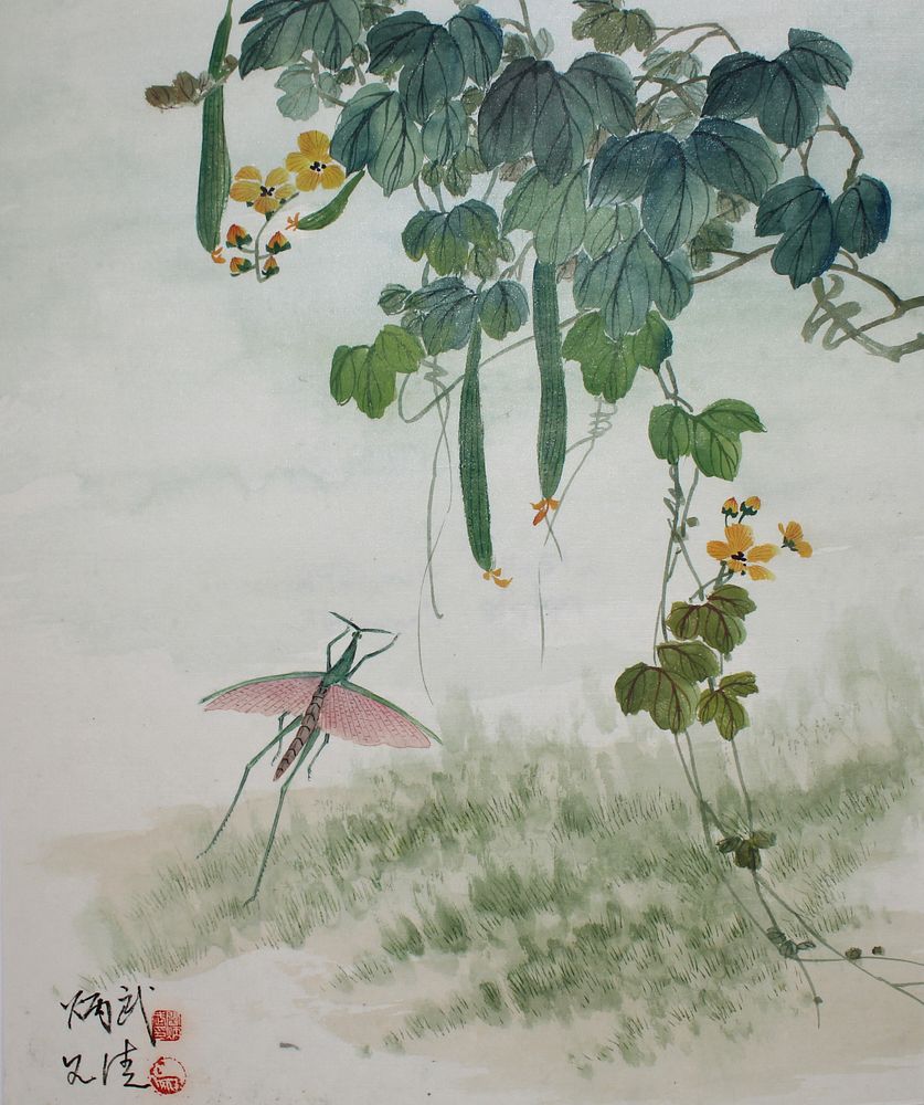 Appraisal: Yan Bingwu Yang Wenqing Flying Insect Yan Bingwu Chinese B