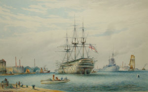 Appraisal: William H Wallis early th century- HMS Victory Portsmouth Harbour